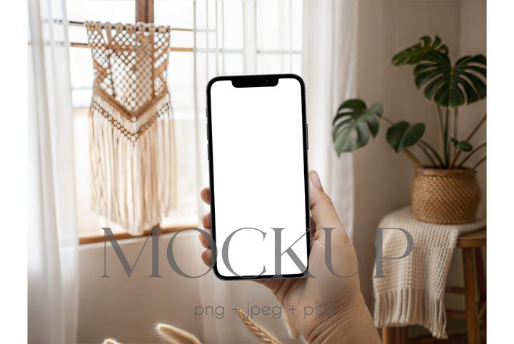 Boho Lifestyle Phone Invitation Mockup