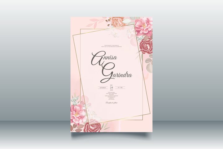 Brown Wedding Invitation Cards Template