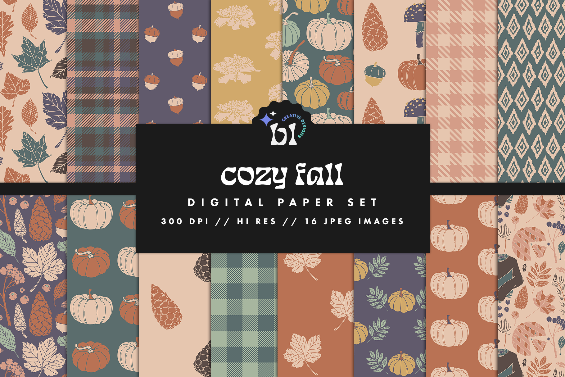 Cozy Fall Digital Paper Graphic by BrandiLeaDesigns · Creative Fabrica