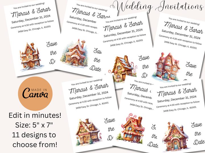Editable Wedding Invitations-Gingerbread