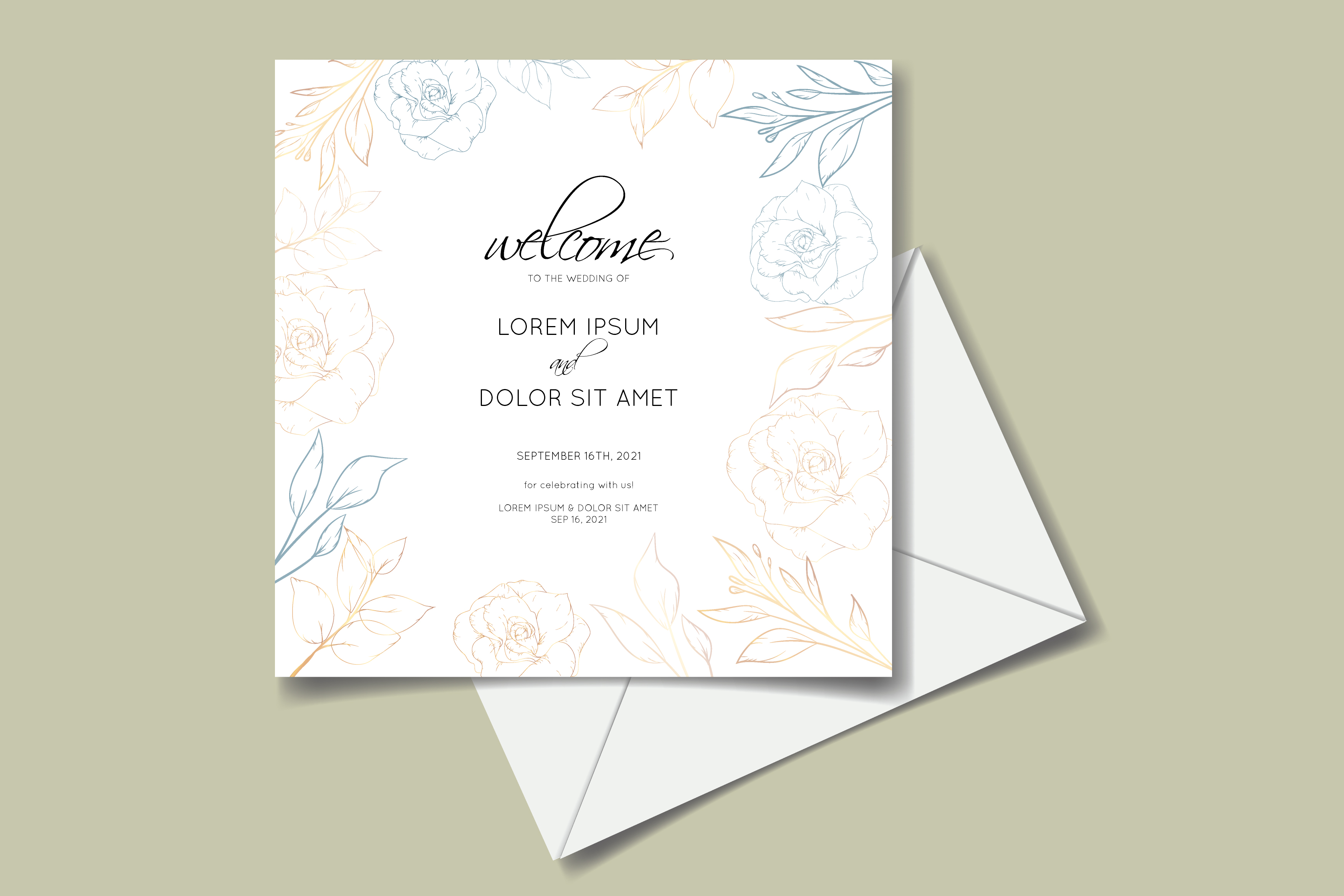 Elegant Wedding Invitation Cards Graphic by dinomikael01 · Creative Fabrica