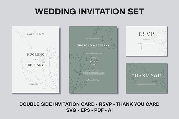 Engraving Minimal Wedding Invitation