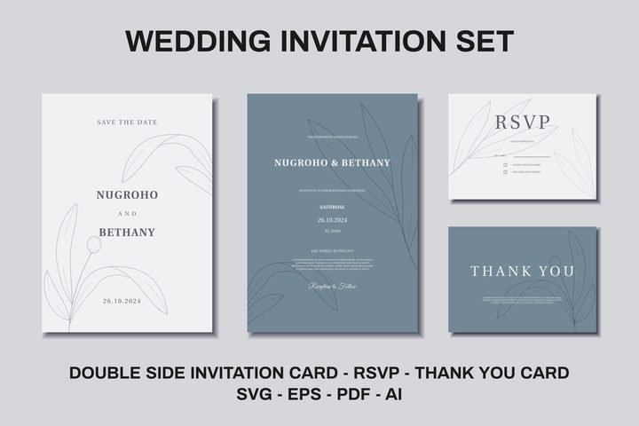 Engraving Minimal Wedding Invitation
