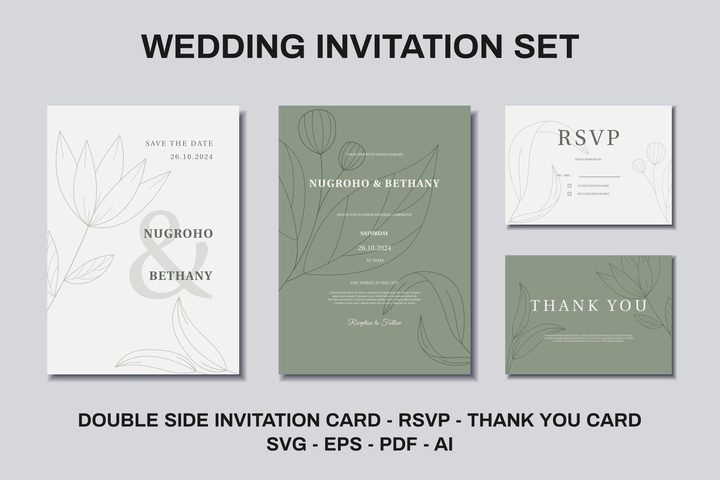 Engraving Minimal Wedding Invitation