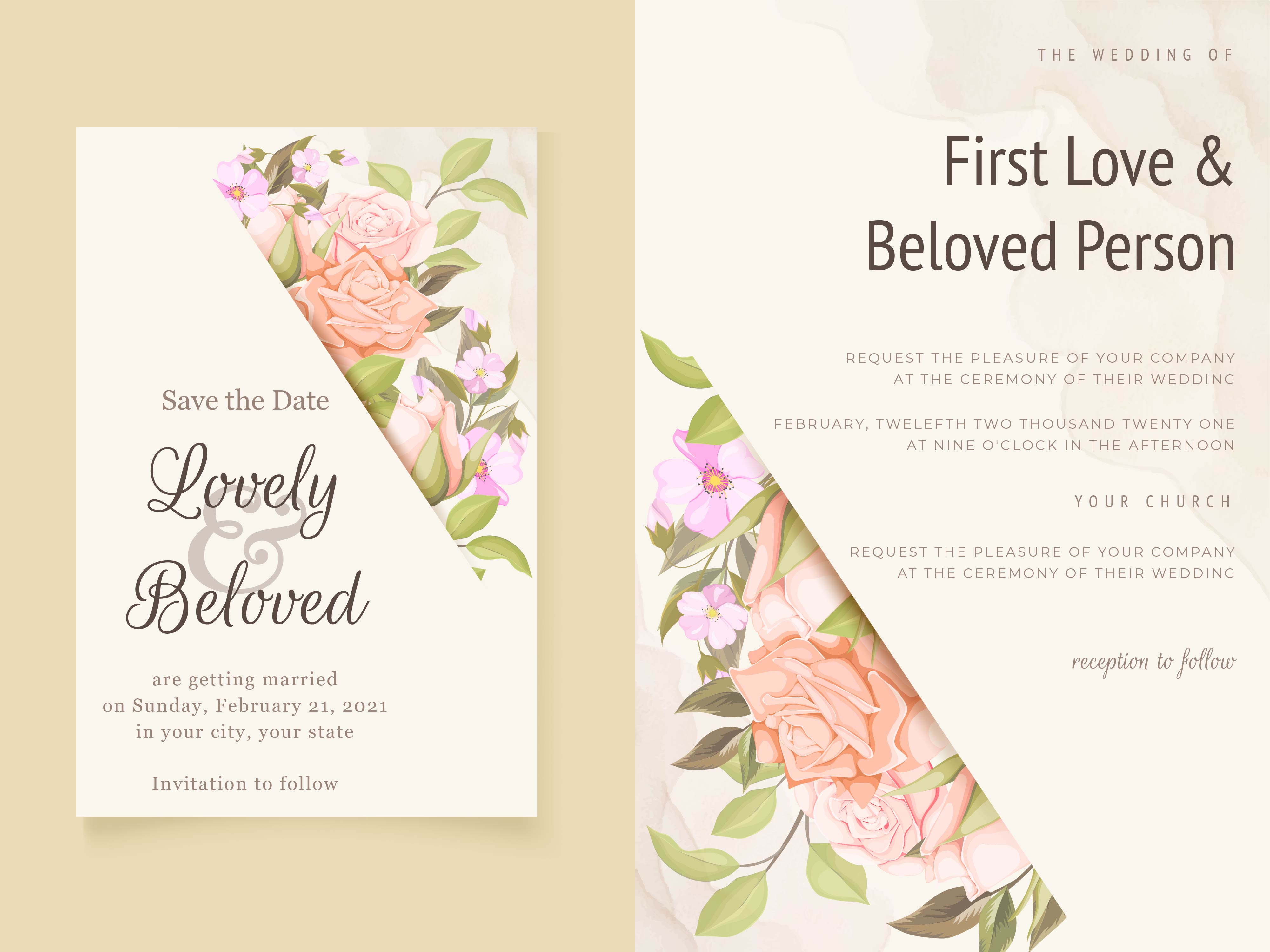 Flourish Wedding Invitation Templates Graphic by lukasdediz · Creative Fabrica