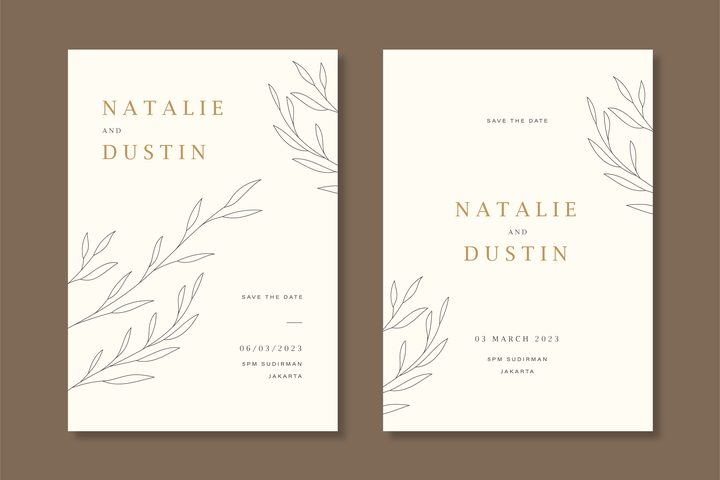 Hand Drawn Minimal Wedding Invitation