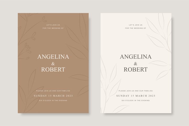 Hand Drawn Minimal Wedding Invitation