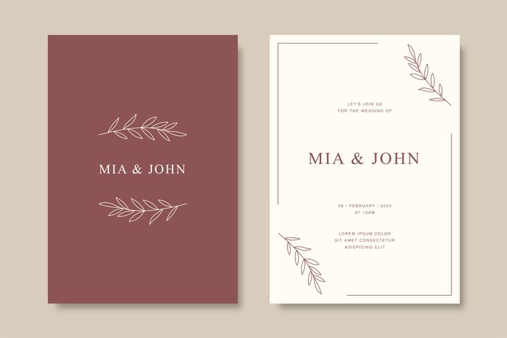 Hand Drawn Minimal Wedding Invitation