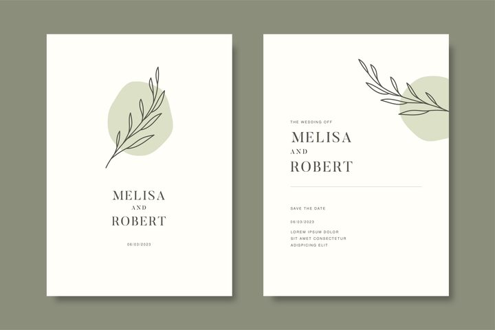 Hand Drawn Minimal Wedding Invitation