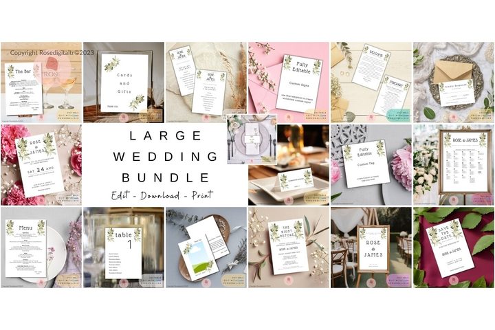 Large Wedding and Bridal Shower Template