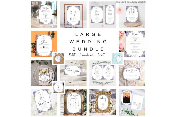 Large Wedding Invitation Set Template 2