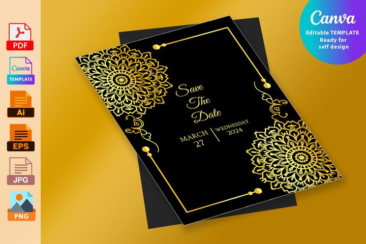 Luxury Elegant Wedding Invitations Card