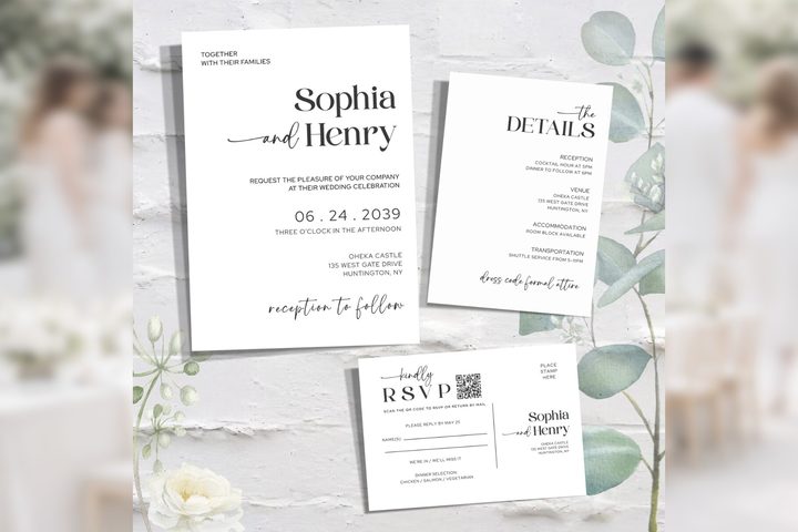 Minimal Invitation Suite Canva Bd006
