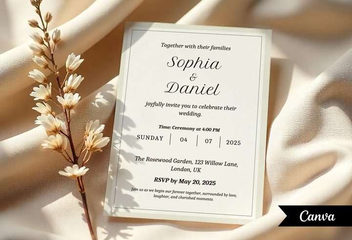 Minimal Wedding Invitation Card Template