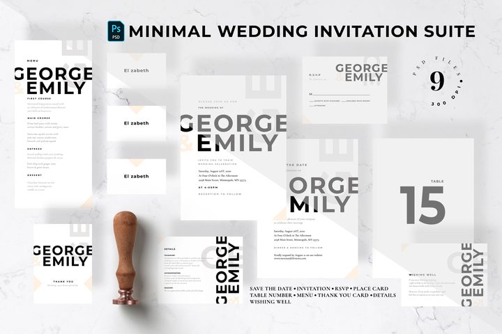 Minimal Wedding Invitation Suite