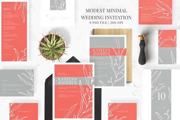 Modest Minimal Wedding Invitation