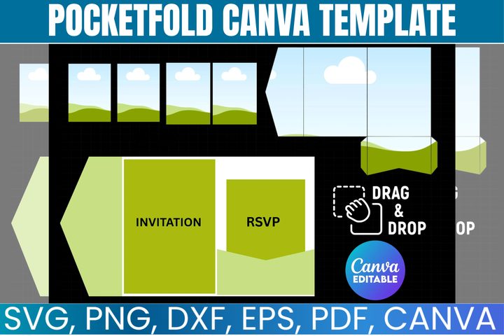 Pocketfold Canva Frame Editable Template