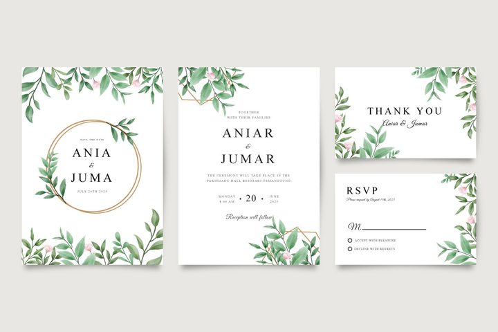 Set of Wedding Invitation Templates Set