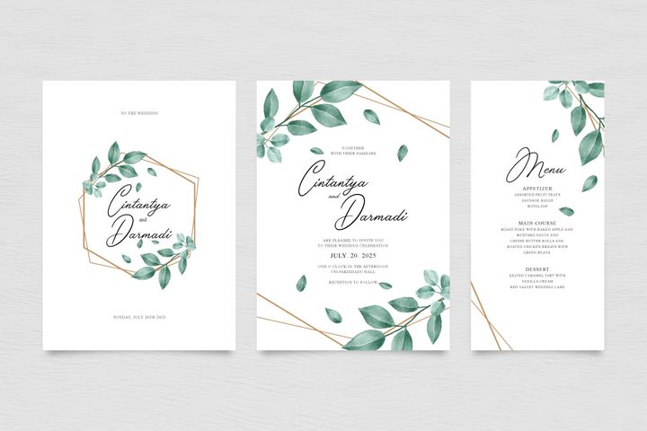 Set of Wedding Invitation Templates