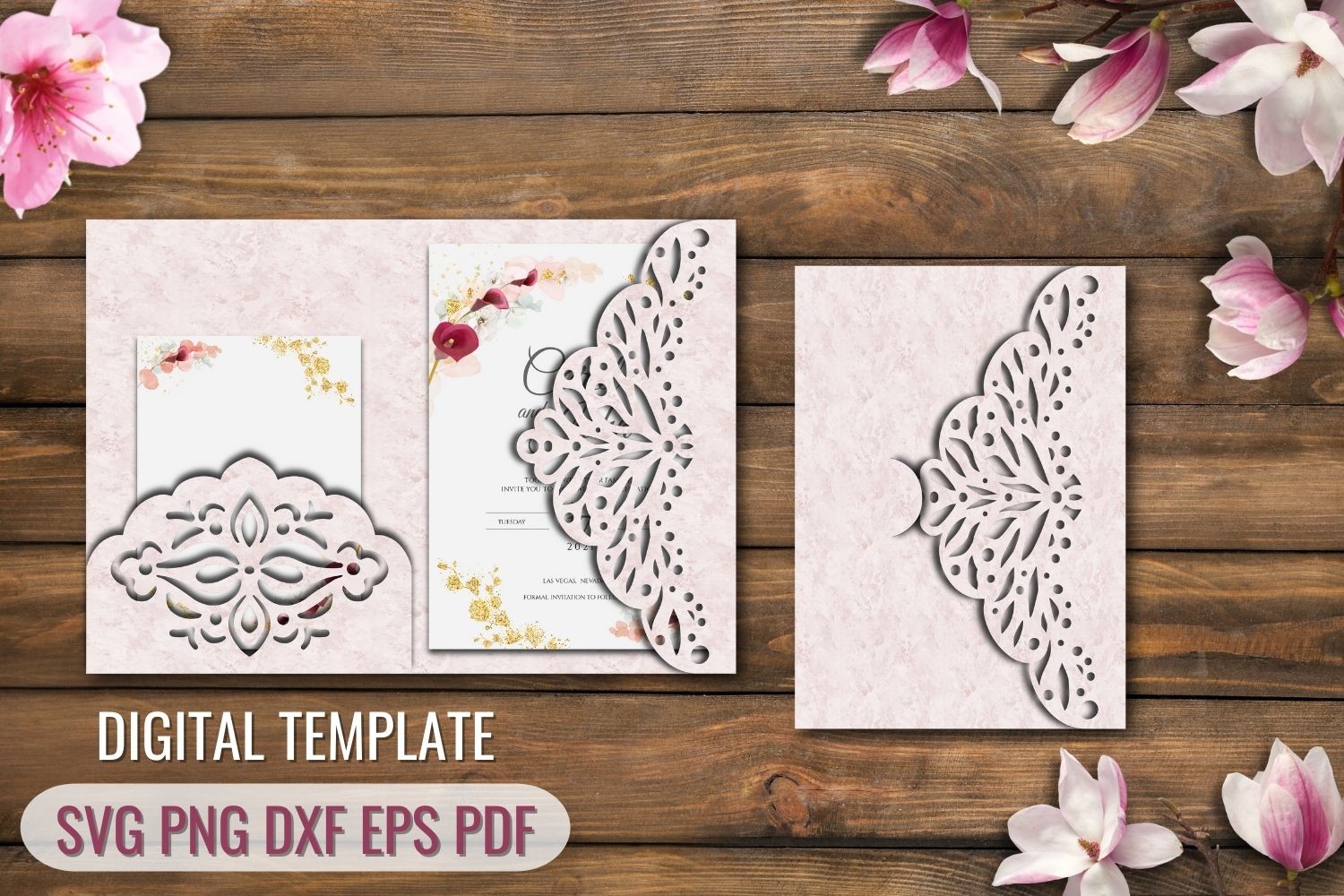 Tri Fold Wedding Invitation Templates Graphic by SvgOcean · Creative Fabrica