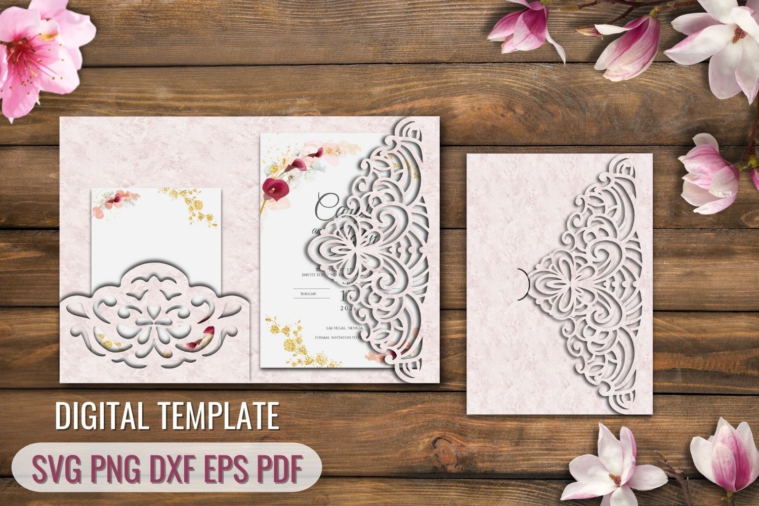 Tri Fold Wedding Invitation Templates Graphic by SvgOcean · Creative Fabrica