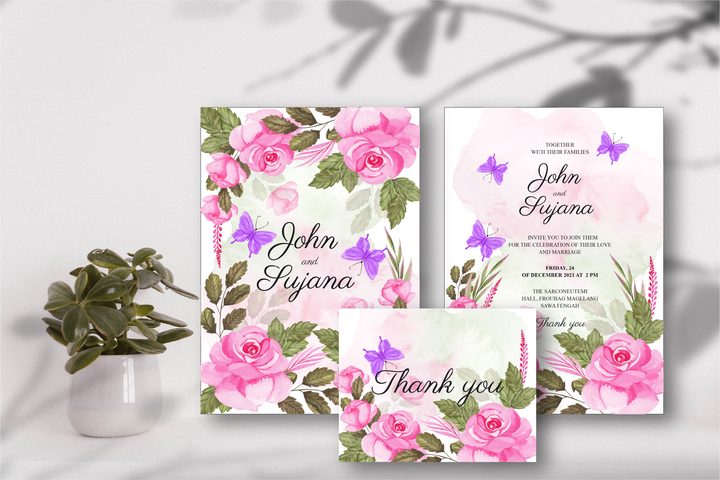 Vector Handmade Wedding Invitation Cards