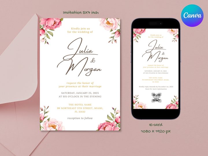Wedding Invitation Canva Template