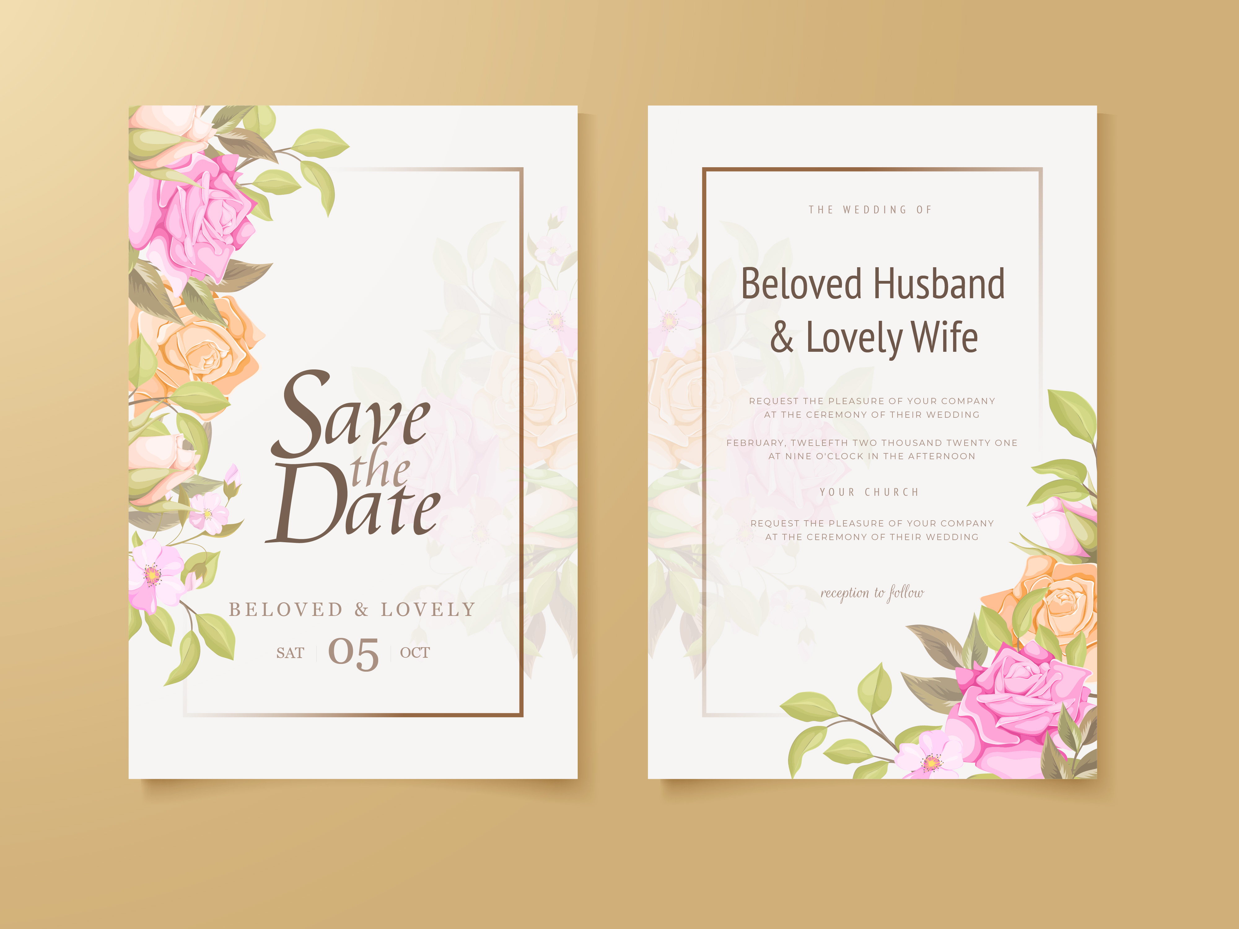 Wedding Invitation Cards Floral Concept Graphic by lukasdediz · Creative Fabrica