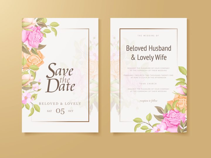 Wedding Invitation Cards Floral Concept