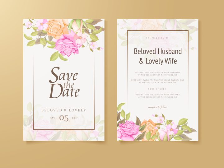 Wedding Invitation Cards Floral Concept