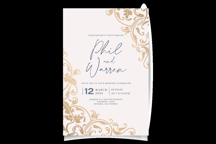 Wedding Invitation Cards Floral Ornament