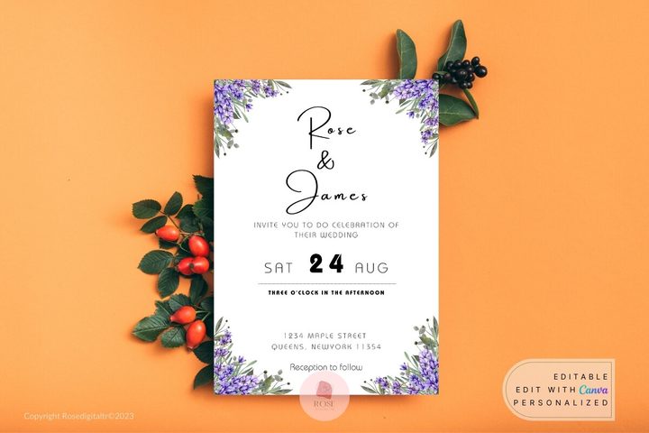 Wedding Invitation Lavender