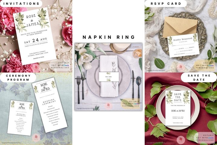 Wedding Invitation Set Templates