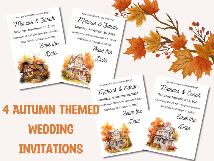 Wedding Invitations- Canva- Autumn Theme